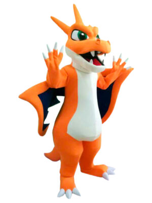 Orange Dragon Mascot Costume