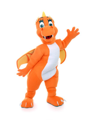 Orange Girl Dragon Mascot Costume