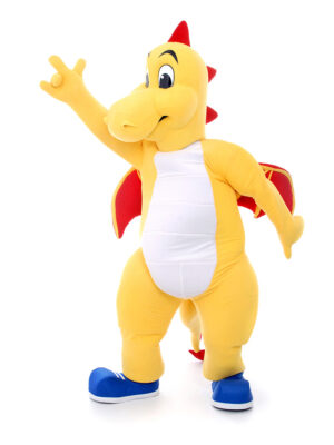 Yellow Boy Dragon Mascot Costume
